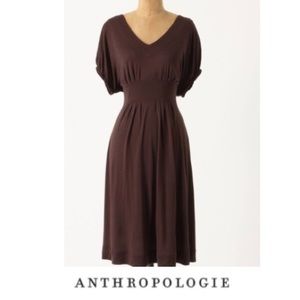 {Anthropologie} Deletta brown midi dress Medium